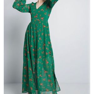 Modcloth Blissful Beginnings Floral Maxi Dress